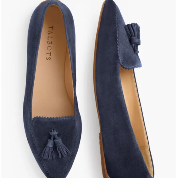 Talbots Shoes - NWOT Talbots Francesca Driving Moccasins. Navy. 100% Leather Suede. Size 10.